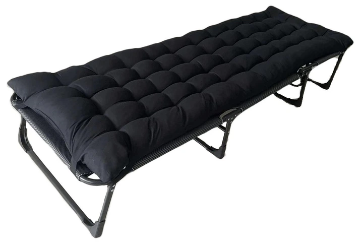 Розкладне ліжко Hedo Premium туристичне 68 x 193 x 30 см Чорне 96885 (5904041121609) - зображення 2