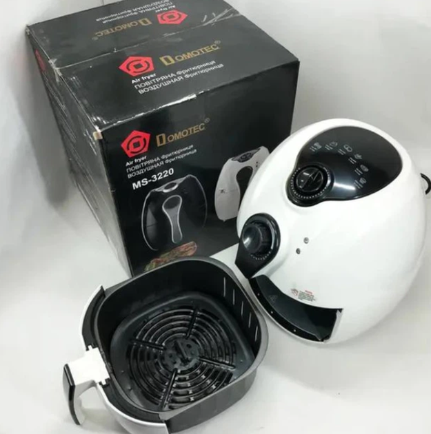 Аэрофритюрница Domotec MS-3220 Air Fryer 4.5 л 1300 Вт Белый - изображение 3