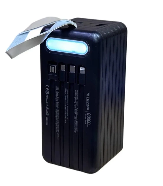 Повербанк 80000 mAh (Power Bank) Torima TRM-1080 22,5W з ліхтариком - зображення 3