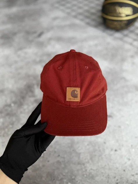 Бавовняна чоловіча бейсболка Carhartt кепка унісекс всесезонна на кожен день One Size бордового кольору - Фото 2 Бавовняна чоловіча бейсболка Carhartt кепка унісекс всесезонна на кожен день One Size бордового кольору - изображение 2