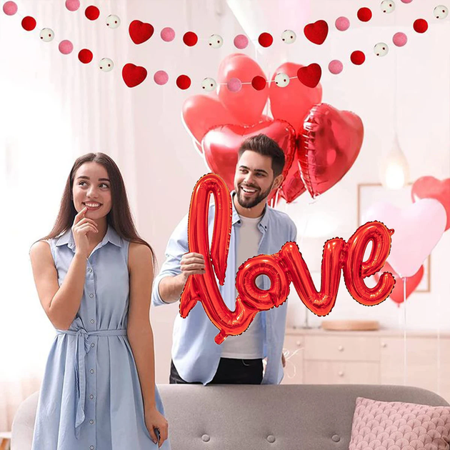 Набор LOVE с воздушными шарами и лепестками для праздничного декора DK049 - изображение 2