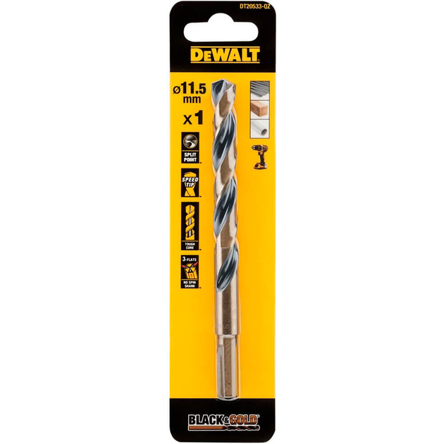 Металлическое сверло DeWALT Black Gold HSS-G 11.5×94×142 мм для стали (DT20533) - изображение 2