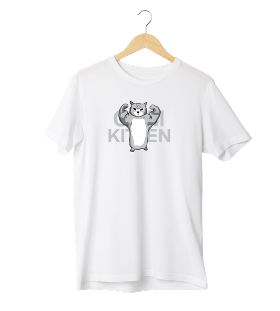 Футболка Ponty Shop чоловіча «Gym Kitten» - Білий - L - Фото 1 Футболка Ponty Shop чоловіча «Gym Kitten» - Білий - L - изображение 1