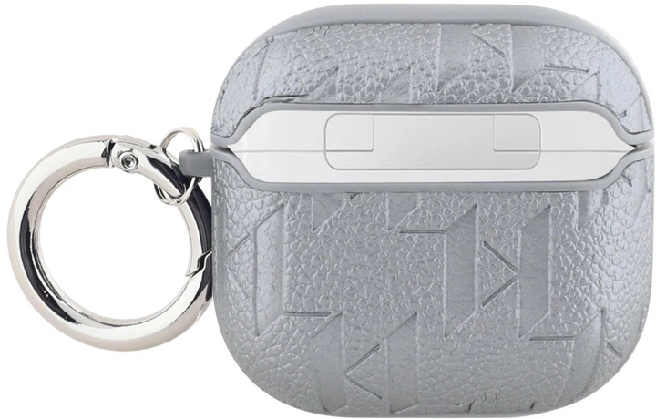 Чехол Karl Lagerfeld Monogram Karl & Choupette Head для Apple AirPods 4 Silver (3666339452131) - зображення 2