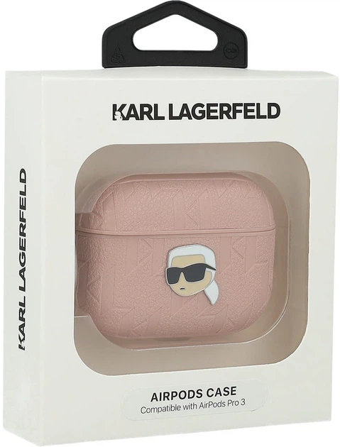 Чехол Karl Lagerfeld Monogram Karl Head для Apple AirPods Pro 3 Pink (3666339574659) - зображення 4