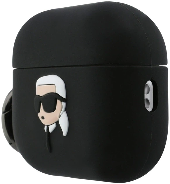 Чехол Karl Lagerfeld Silicone Karl Head 3D для Apple AirPods Pro 3 Black (3666339574666) - зображення 2