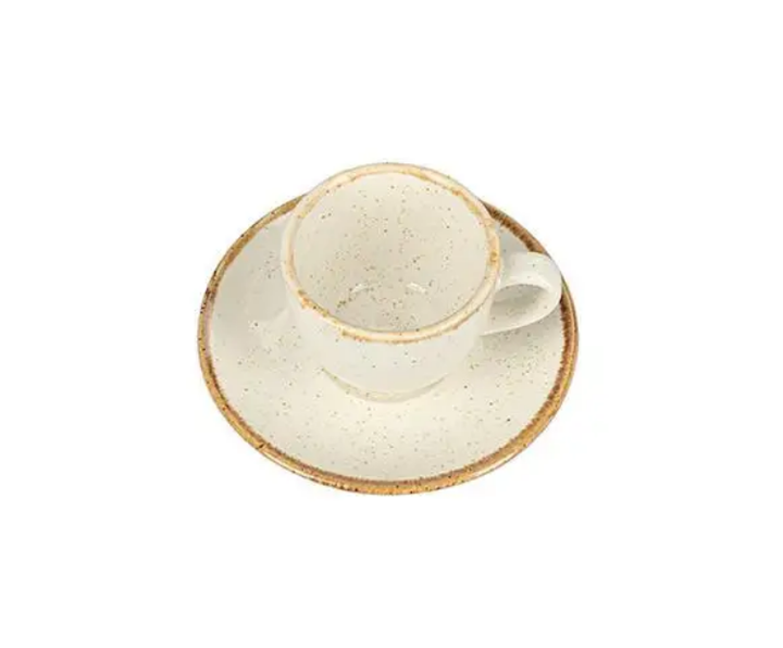 Набор Beige чашка 80мл с блюдцем 12см для кофе фарфор Porland 212109/B - Фото 3 Набор Beige чашка 80мл с блюдцем 12см для кофе фарфор Porland 212109/B - изображение 3