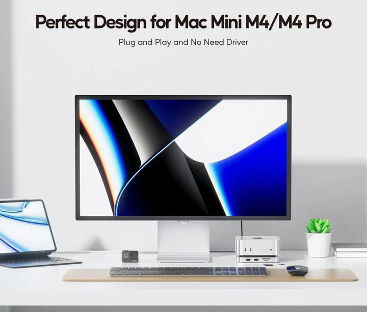 Док-станція та аксесуари для Mac Mini M4 USB C PULWTOP - зображення 3
