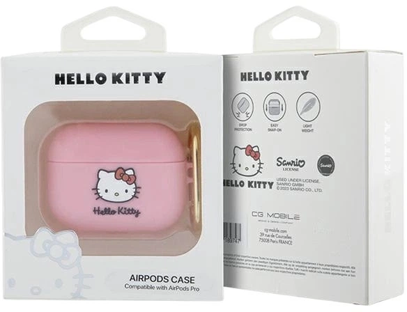 Etui Hello Kitty Silicone 3D Kitty Head do Apple AirPods Pro Pink (3666339189686) - obraz 3
