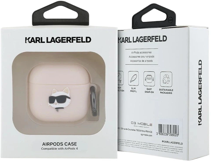 Чехол Karl Lagerfeld Silicone Choupette Head 3D для Apple AirPods 4 Pink (3666339398033) - зображення 3