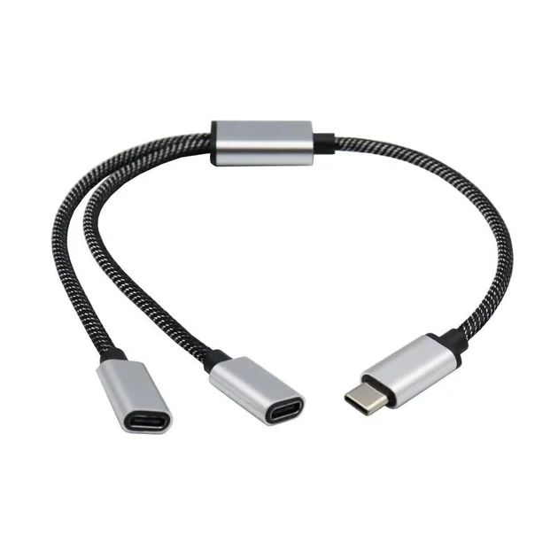 Перехідник Type-C Mobile Phone Tablet Type-C Hub USB-C Male to Two USB-C Female (3-in-1 Splitter Adapter) - Фото 1 Перехідник Type-C Mobile Phone Tablet Type-C Hub USB-C Male to Two USB-C Female (3-in-1 Splitter Adapter) - зображення 1