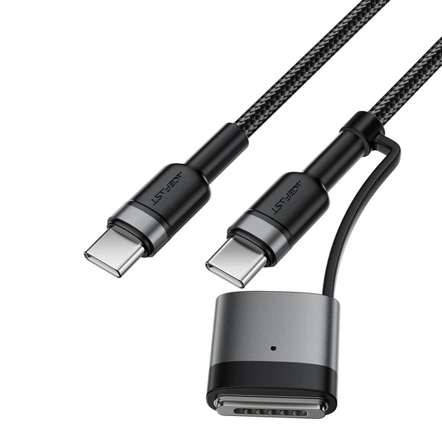Кабель ACEFAST C22-05 USB-C USB-C / магнитный кабель для зарядки и передачи данных из алюминиевого сплава, черный - Фото 3 Кабель ACEFAST C22-05 USB-C USB-C / магнитный кабель для зарядки и передачи данных из алюминиевого сплава, черный - изображение 3