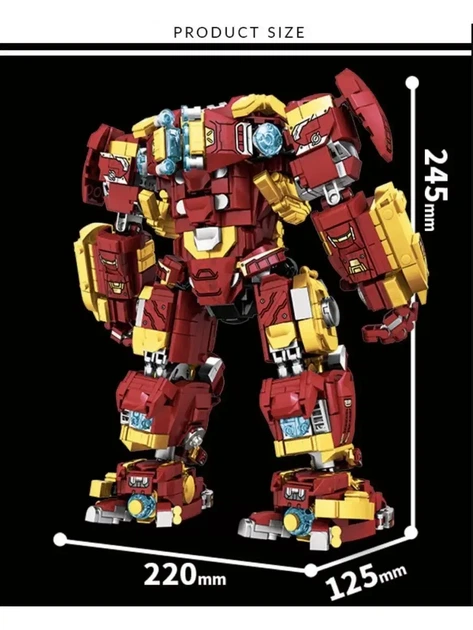 Конструктор Залізна людина Iron Man Hulkbuster (Халкбастер) Mark 44,1852 деталь - Фото 4 Конструктор Залізна людина Iron Man Hulkbuster (Халкбастер) Mark 44,1852 деталь - зображення 4