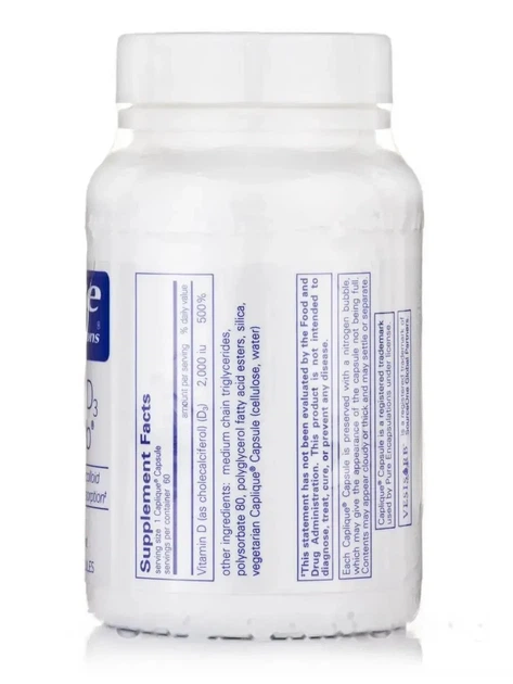Витамин Д3 Pure Encapsulations (Vitamin D3 VESIsorb) 60 капсул - зображення 2