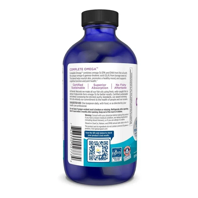 Комплекс омеги-3 и GLA "Complete Omega" Nordic Naturals, 1270 мг, вкус лимона, 237 мл - изображение 2
