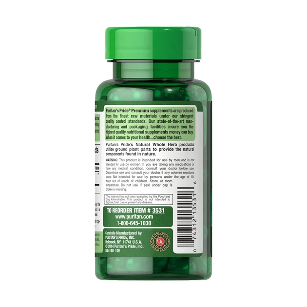 Со Пальметто Saw Palmetto 450 мг Puritan's Pride 100 капсул - изображение 3