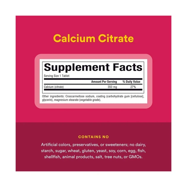 Кальцій цитрат Calcium Citrate 350 мг Natural Factors, 90 Таблетки - зображення 3
