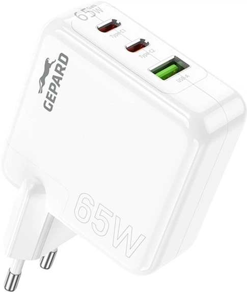 Ładowarka Gepard CCA 65W 2xUSB-C + USB-A White (GEP CH65P3CCA) - obraz 3