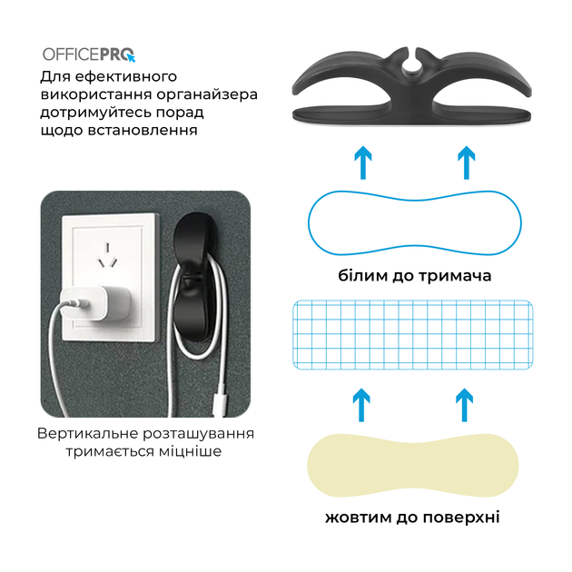 Органайзер для кабелів OfficePro CM001B Black - зображення 9