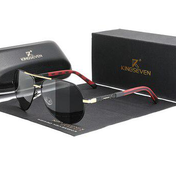 Солнцезащитные очки Авиатор с фотохромными линзами N/K725F KINGSEVEN Gold Photochormic - изображение 4