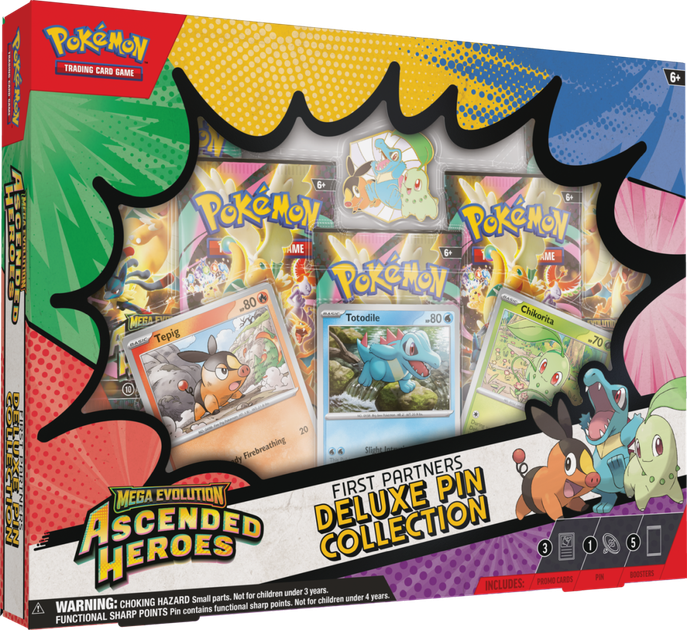 Zestaw kart Pokemon Pokémon TCG: Mega Evolution - Ascended Heroes - Deluxe Pin Collection - First Partners (196214131026) - obraz 3