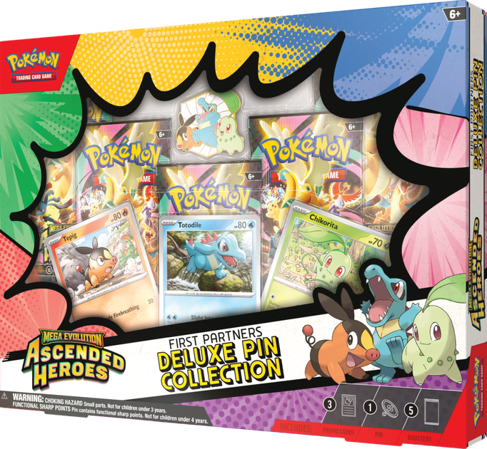 Zestaw kart Pokemon Pokémon TCG: Mega Evolution - Ascended Heroes - Deluxe Pin Collection - First Partners (196214131026) - obraz 2