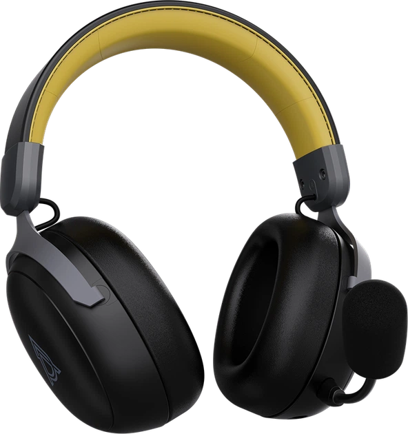 Бездротова ігрова гарнітура Ajazz AHM08 MAX Black Gray Yellow (AHM08-MAX-BGY) - Фото 2 Бездротова ігрова гарнітура Ajazz AHM08 MAX Black Gray Yellow (AHM08-MAX-BGY) - зображення 2
