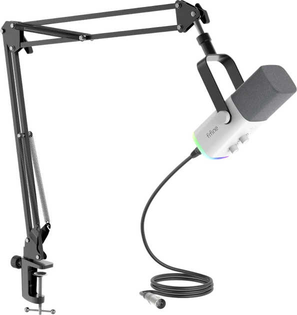 Мікрофон динамічний Fifine AM8TW USB/XLR White - Фото 2 Мікрофон динамічний Fifine AM8TW USB/XLR White - изображение 2