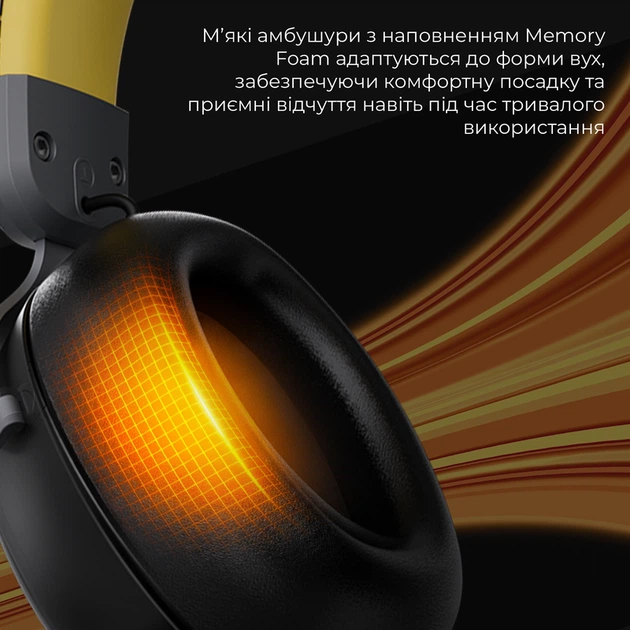 Бездротова ігрова гарнітура Ajazz AHM08 MAX Black Gray Yellow (AHM08-MAX-BGY) - Фото 12 Бездротова ігрова гарнітура Ajazz AHM08 MAX Black Gray Yellow (AHM08-MAX-BGY) - зображення 12