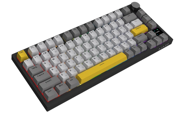 Бездротова механічна клавіатура Ajazz AK820 PRO 75% Flying Fish Switch Black RGB (AK820PRO-FF-BGY) - изображение 3