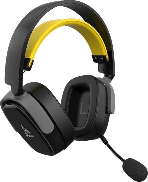 Бездротова ігрова гарнітура Ajazz AHM09 MAX Black Gray Yellow (AHM09-MAX-BGY) - Фото 6 Бездротова ігрова гарнітура Ajazz AHM09 MAX Black Gray Yellow (AHM09-MAX-BGY) - зображення 6
