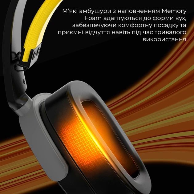 Бездротова ігрова гарнітура Ajazz AHM09 MAX Black Gray Yellow (AHM09-MAX-BGY) - Фото 15 Бездротова ігрова гарнітура Ajazz AHM09 MAX Black Gray Yellow (AHM09-MAX-BGY) - зображення 15