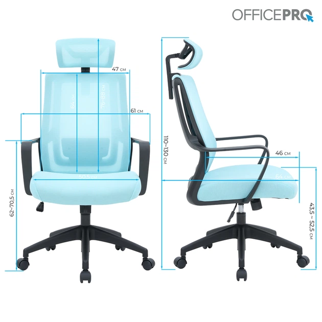 Крісло офісне OfficePro Harmony OC310-B-BL-BL - Фото 14 Крісло офісне OfficePro Harmony OC310-B-BL-BL - изображение 14