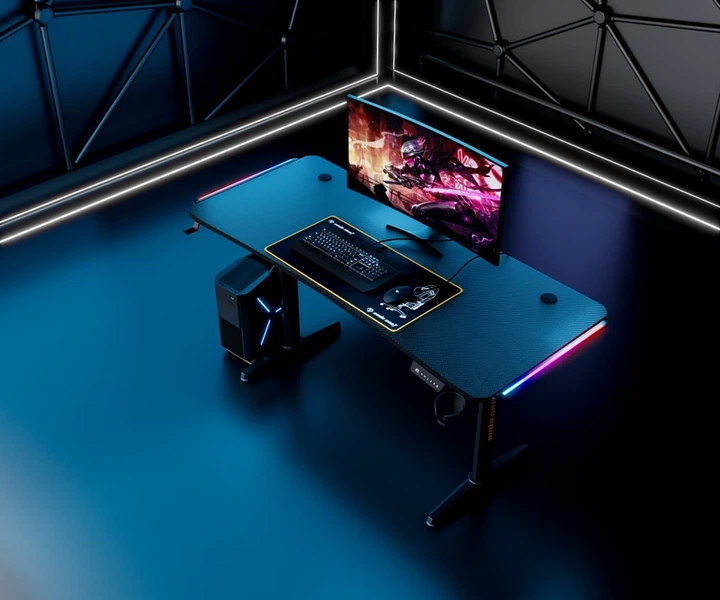 Комп’ютерний стіл з електрорегулюванням висоти Anda Seat Terminator RGB Black - Фото 8 Комп’ютерний стіл з електрорегулюванням висоти Anda Seat Terminator RGB Black - зображення 8