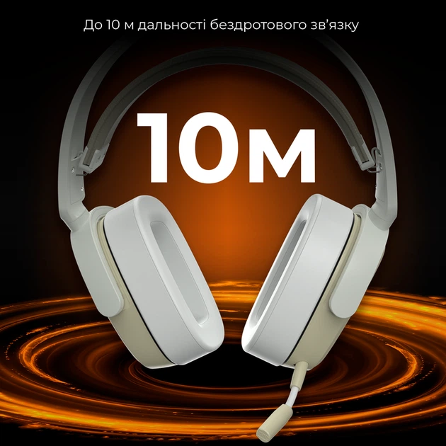 Бездротова ігрова гарнітура Ajazz AHM09 MAX Gray White (AHM09-MAX-GW) - зображення 14