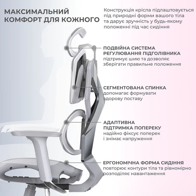 Крісло геймерське Sihoo Xallking X5C Mesh Grey - Фото 9 Крісло геймерське Sihoo Xallking X5C Mesh Grey - зображення 9