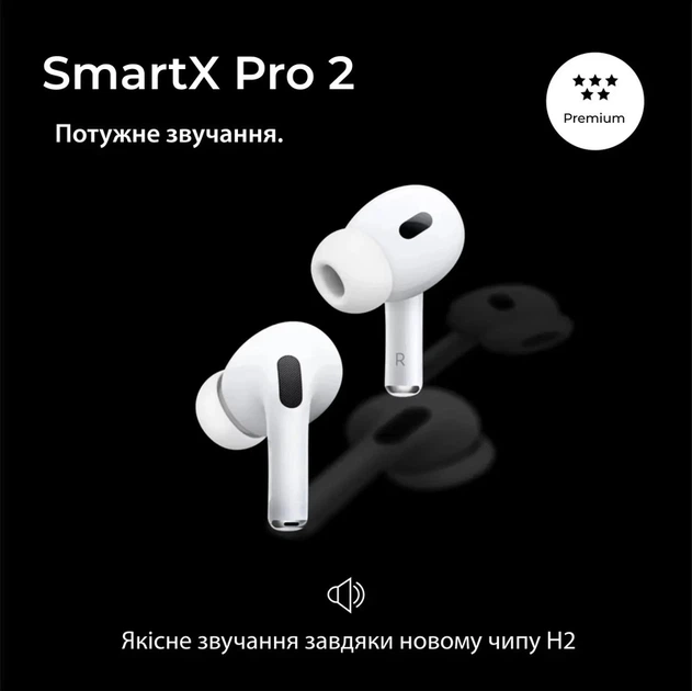 Навушники бездротові TWS SmartX Pro 2 Premium Bluetooth навушники з мікрофоном SAP2P - изображение 2
