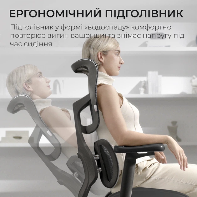 Крісло офісне Sihoo DORO S100 Mesh Black - зображення 11
