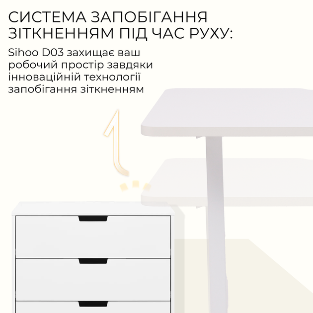Компьютерный стол с электрорегулировкой высоты Sihoo D03 1.4m White - изображение 10