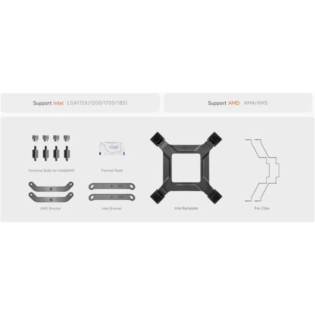 Кулер для процесора PсCOOLER RT500 TC BK чорний IntelLGA 115X/1200/1700/1851 AMD AM5/AM4 (RT500 TC BK) - изображение 10