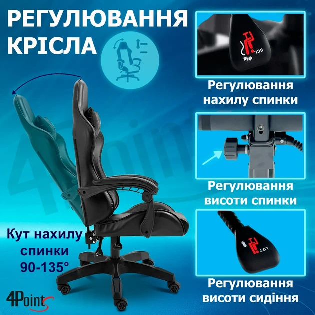 Кресло игровое GAMING CHAIR G-001 цвет черный/черный - изображение 8