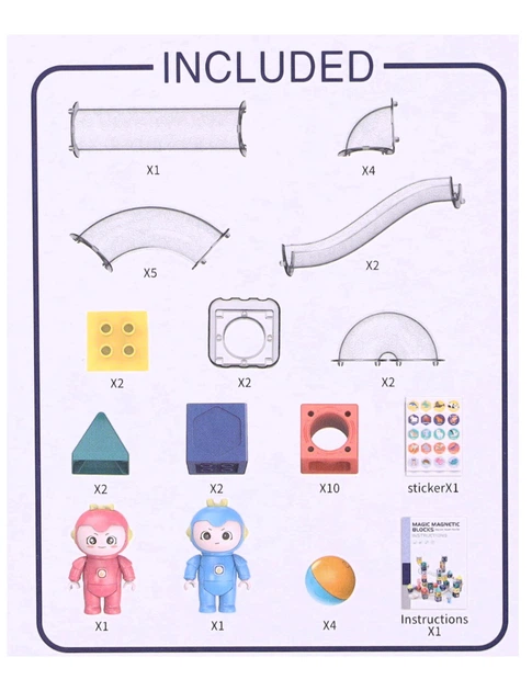 Магнітний конструктор Magboss будівельний Треки 38 елементів 82866 (5904041140327) - зображення 3