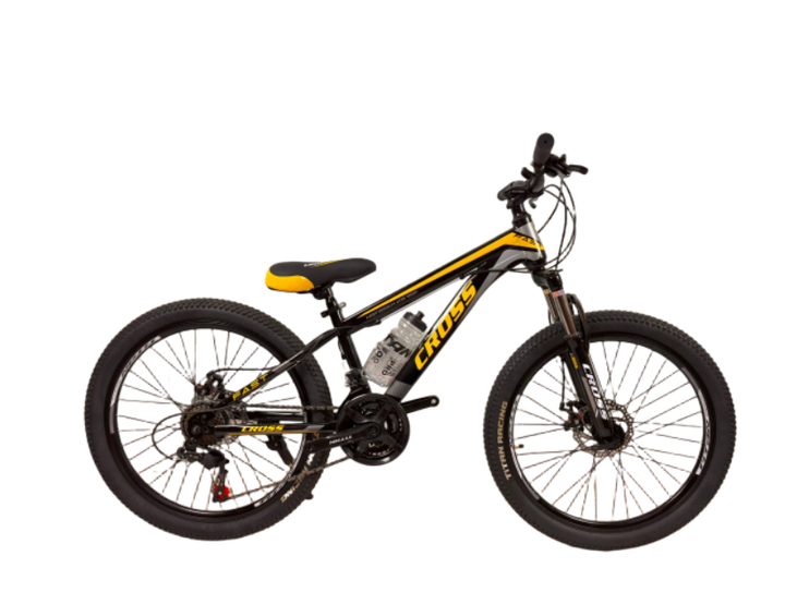 Велосипед підлітковий Cross Fast 24'' Рама-12''чорно-жовтий з білим - Фото 1 Велосипед підлітковий Cross Fast 24'' Рама-12''чорно-жовтий з білим - зображення 1
