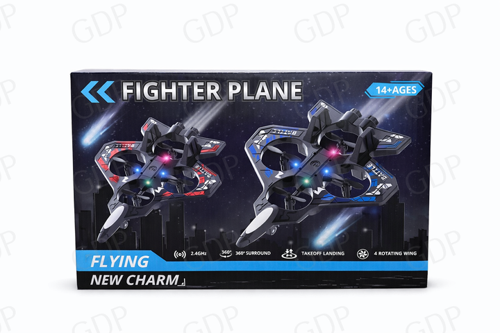 Радиоуправляемый самолёт-дрон истребитель M33 Fighter Plane, 2.4 GHz, LED-подсветка - изображение 2