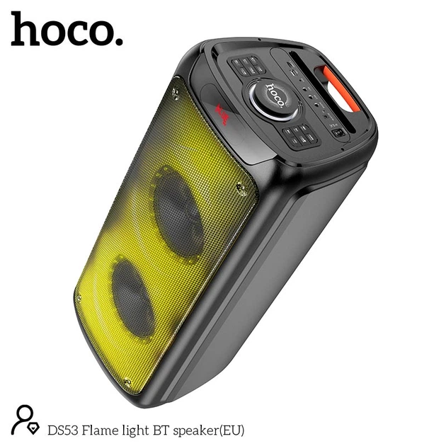 Акустика-караоке HOCO Flame light BT speaker DS53 |BT5.0, TWS, TF/USB/AUX, 40Wx2 (120W Max), 3H, 2mic, remorte| Black - изображение 2
