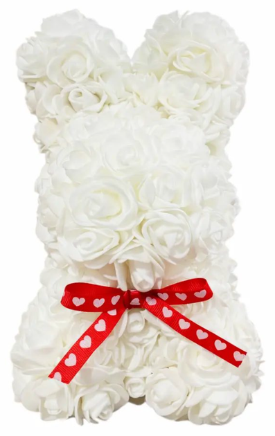 Заяц из 3d роз Flower Bunny 25 см в подарочной коробке (FB-8764) White - изображение 2
