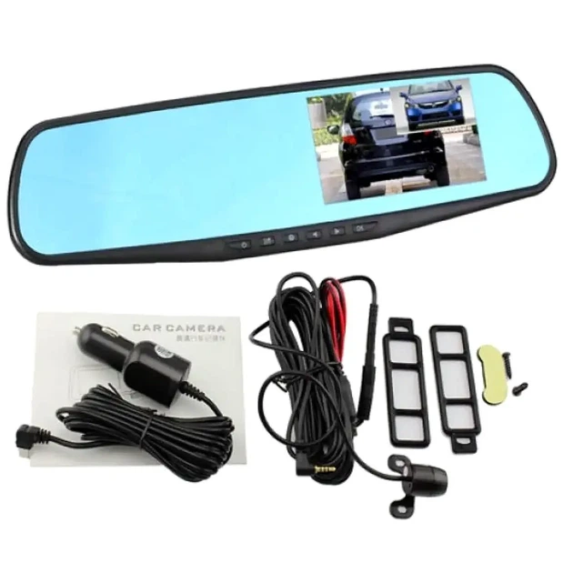 Видеорегистратор зеркало DVR Full HD с камерой заднего вида 2 камеры разрешение 1280х720 дисплей 4,3 дюйма - изображение 9