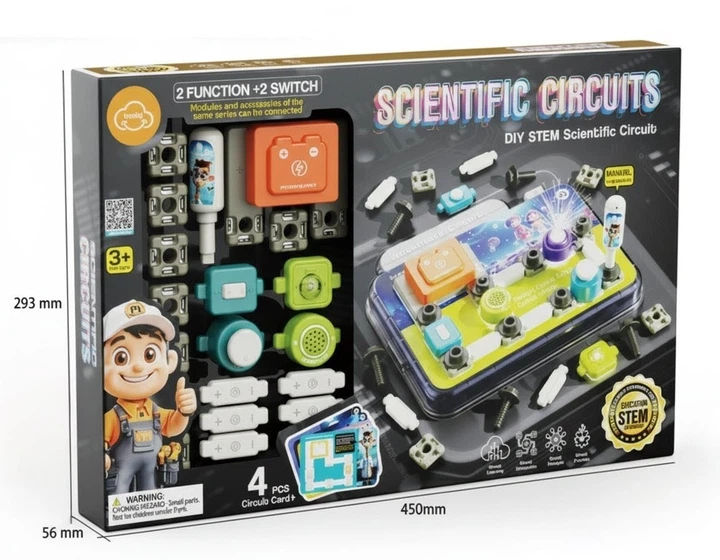Електронний STEM-конструктор «Scientific Circuits»: Перші кроки в електроніці (33 деталі, світлові та звукові ефекти, 3+) - Фото 5 Електронний STEM-конструктор «Scientific Circuits»: Перші кроки в електроніці (33 деталі, світлові та звукові ефекти, 3+) - зображення 5