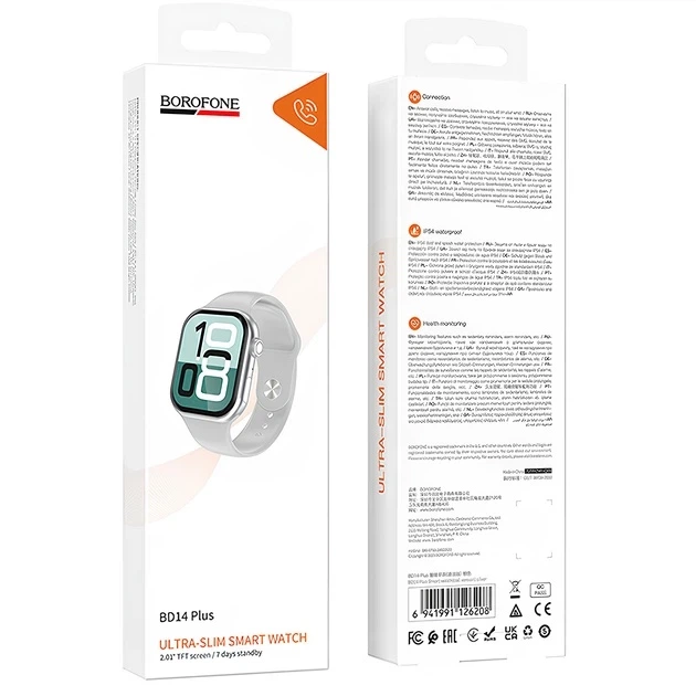Смарт-годинник BOROFONE BD14 Plus Smart sports watch (call version) 2 дюйма Блютуз v5.3 170mAh для Android/Iphone Сріблястий - Фото 2 Смарт-годинник BOROFONE BD14 Plus Smart sports watch (call version) 2 дюйма Блютуз v5.3 170mAh для Android/Iphone Сріблястий - изображение 2