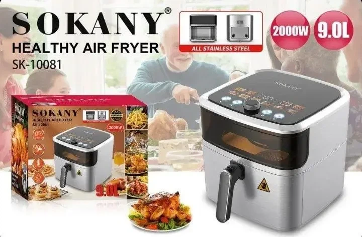 Аэрофритюрница с сенсорным управлением Sokany SK-10081,2000 Вт 9л - изображение 2
